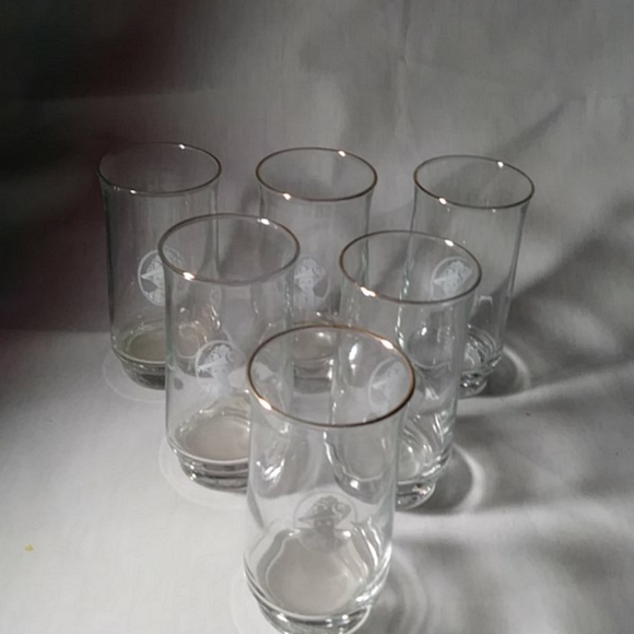 Mrs Albee Gold Rimmed Drinking Glasses Tumblers - Picture 1 of 7